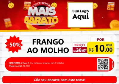 Modelo de Cartaz para Cartaz A4 Horizontal com o tema Mais Barato para Restaurante