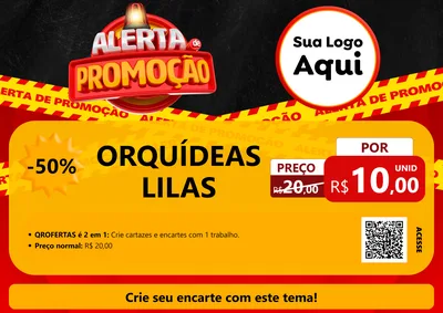 Modelo de Cartaz para Cartaz A4 Horizontal com o tema Alerta de Promoção para Floricultura e jardim