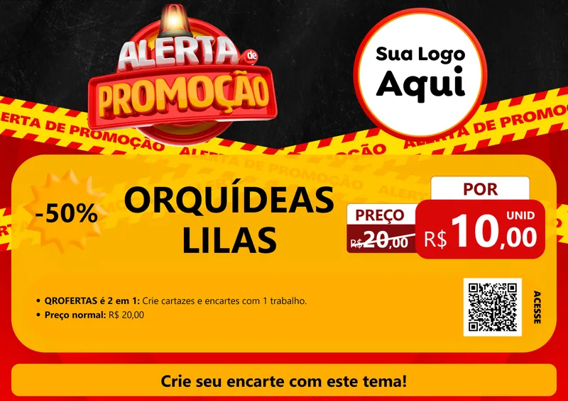 Modelo de Cartaz para Cartaz A4 Horizontal com o tema Alerta de Promoção para Floricultura e jardim