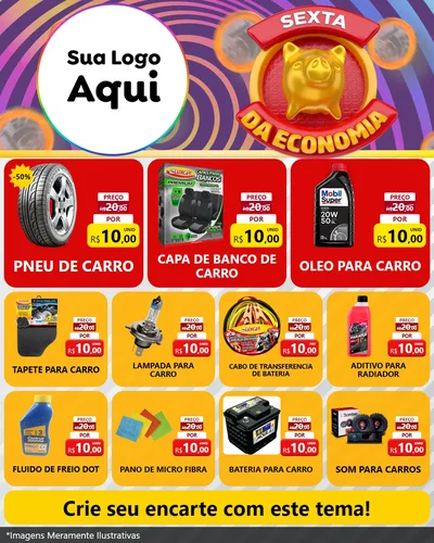 Modelo de Rede Social para Feed Instagram com o tema Sexta da Economia para Auto peças