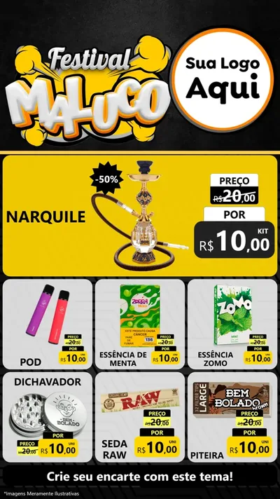 Modelo de Rede Social para Stories com o tema Festival Maluco para Tabacaria