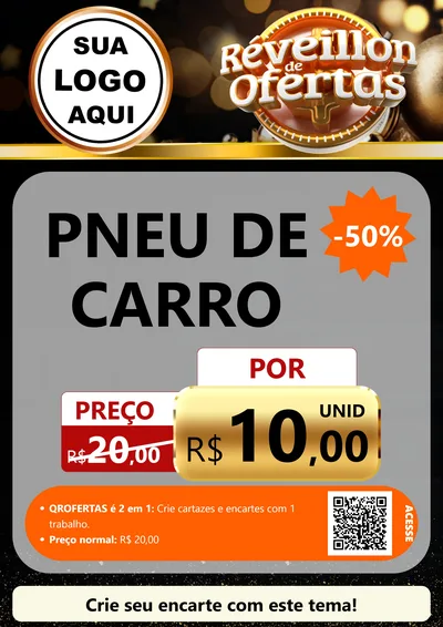 Modelo de Cartaz para Cartaz A4 Vertical com o tema Réveillon de Ofertas para Auto peças
