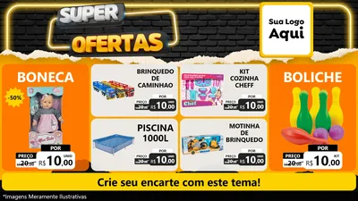 Modelo de TV para TV Horizontal com o tema Super Ofertas para Brinquedos