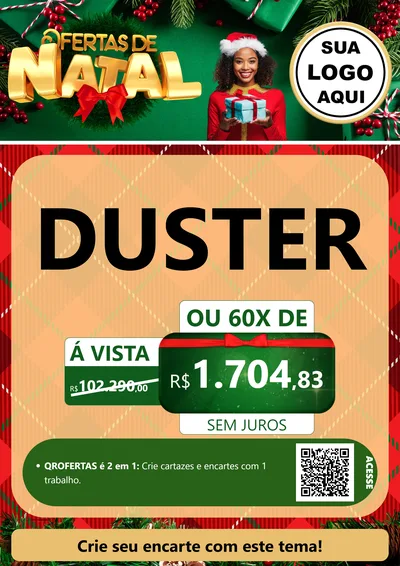 Modelo de Cartaz para Cartaz A4 Vertical com o tema Ofertas de Natal para Concessionaria de Carros