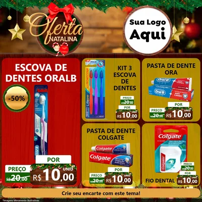 Modelo de Rede Social para Feed Facebook com o tema Ofertas Natalina para Higiene Pessoal
