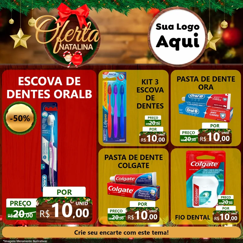 Modelo de Rede Social para Feed Facebook com o tema Ofertas Natalina para Higiene Pessoal