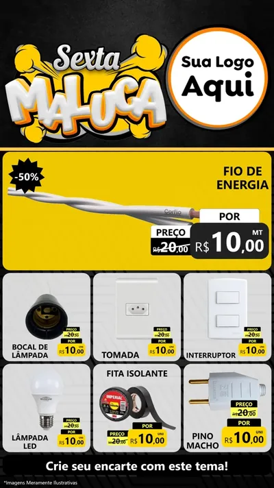 Modelo de Rede Social para Stories com o tema Sexta Maluca para Materiais Elétricos