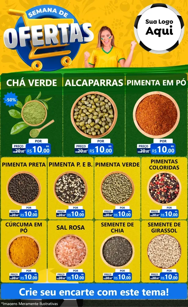 Modelo de Encarte para Encarte Grande com o tema Semana de Ofertas - Copa para Produtos Naturais