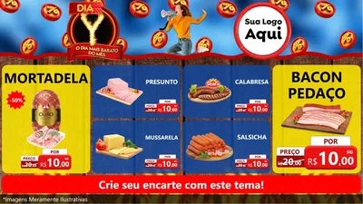 Modelo de TV para TV Horizontal com o tema Dia Y - O Dia Mais Barato Do Mês para Frios e Laticínios