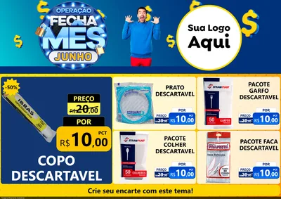 Modelo de Encarte para Encarte A4 Horizontal com o tema Operação Fecha Mês, Junho para Embalagens