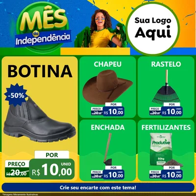 Modelo de Rede Social para Feed Facebook com o tema Mês da Independência para Agropecuária