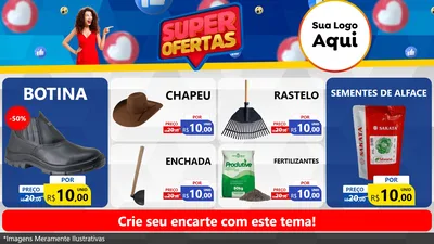 Modelo de TV para TV Horizontal com o tema Super Ofertas para Agropecuária