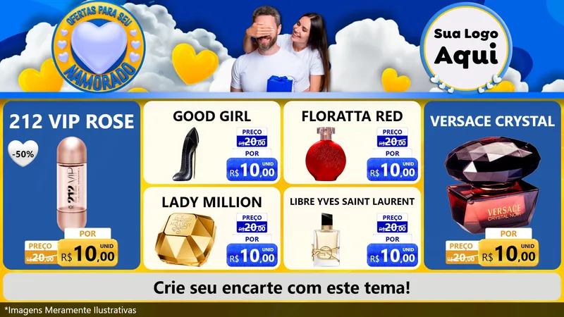 Modelo de TV para TV Horizontal com o tema Ofertas Para Seu Namorado para Perfumes