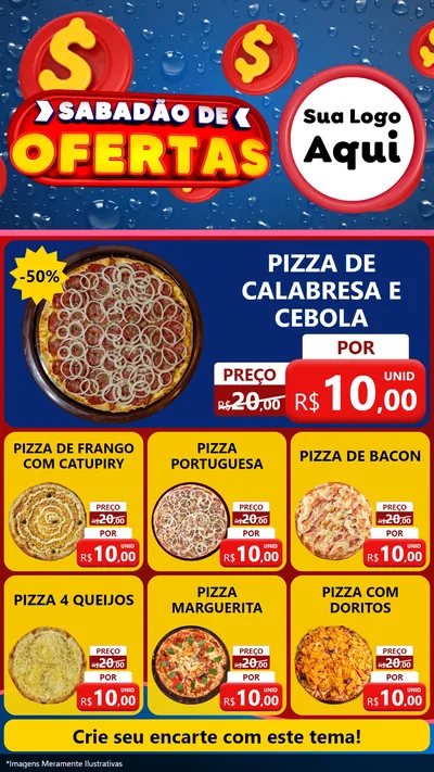 Modelo de Rede Social para Stories com o tema Sabadão de Ofertas para Pizzaria