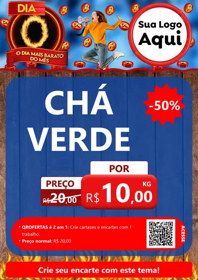 Modelo de Cartaz para Cartaz A4 Vertical com o tema Dia O - O Dia Mais Barato Do Mês para Produtos Naturais