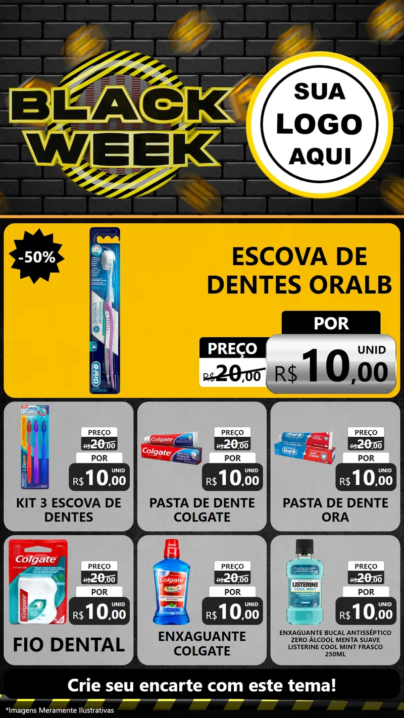 Modelo de Rede Social para Stories com o tema Black Week para Higiene Pessoal