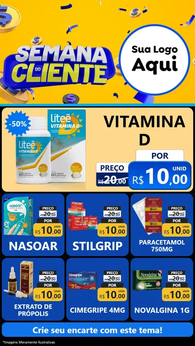 Modelo de Rede Social para Stories com o tema Semana do Cliente para Farmácia