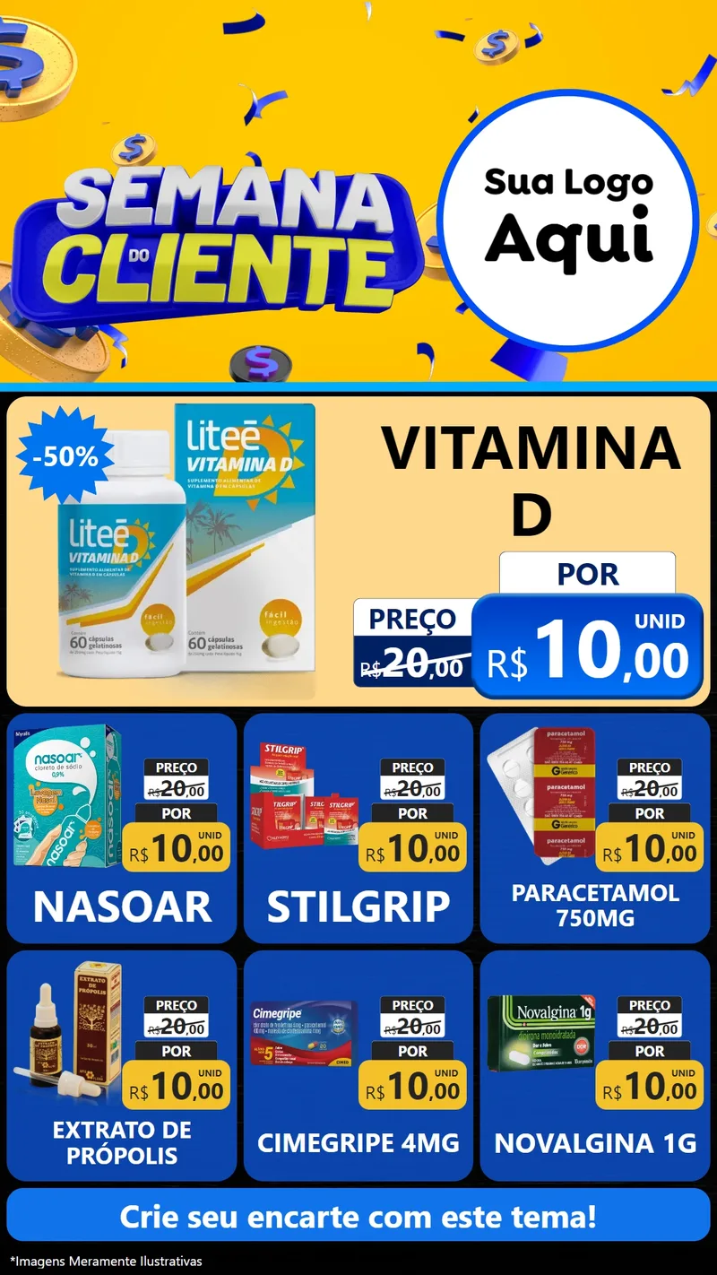 Modelo de Rede Social para Stories com o tema Semana do Cliente para Farmácia
