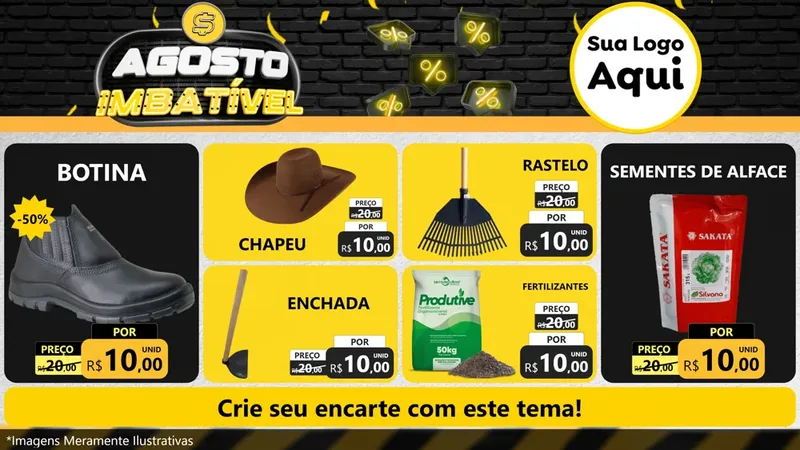Modelo de TV para TV Horizontal com o tema Agosto Imbatível para Agropecuária