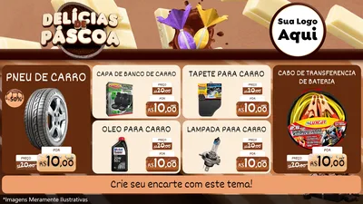 Modelo de TV para TV Horizontal com o tema Delícias de Páscoa para Auto peças
