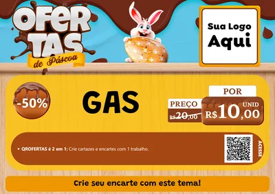 Modelo de Cartaz para Cartaz A4 Horizontal com o tema Ofertas de Páscoa para Água e gás