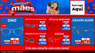 Modelo de TV para TV Horizontal com o tema Promoção das Mães para Óticas