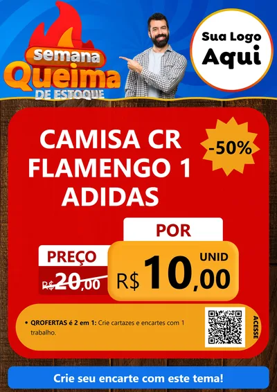 Modelo de Cartaz para Cartaz A4 Vertical com o tema Semana Queima de Estoque para Roupas e acessórios