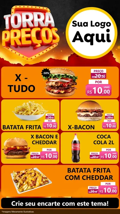 Modelo de TV para TV Vertical com o tema Torra Preços para Hamburgueria