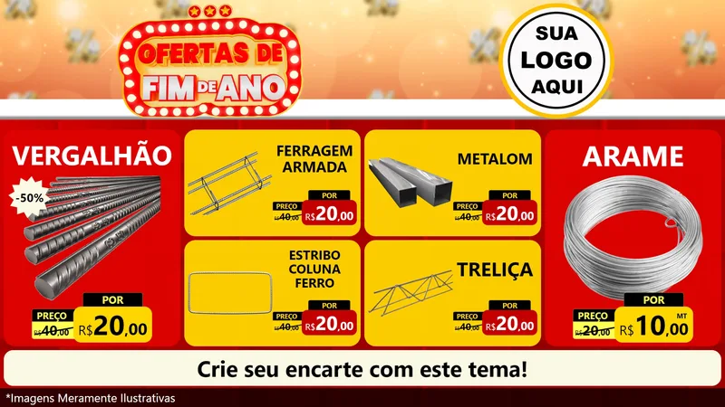 Modelo de TV para TV Horizontal com o tema Ofertas de Fim de Ano para Ferragens