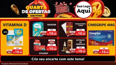 Modelo de TV para TV Horizontal com o tema Quarta de Ofertas Imbatíveis para Farmácia