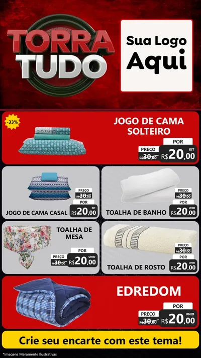 Modelo de TV para TV Vertical com o tema Torra Tudo para Cama, Mesa e Banho