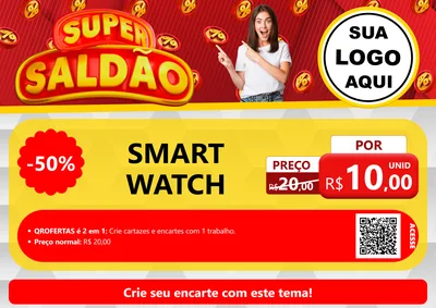 Modelo de Cartaz para Cartaz A4 Horizontal com o tema Super Saldão para Informática