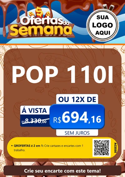 Modelo de Cartaz para Cartaz A4 Vertical com o tema Ofertas da Semana - Páscoa para Concessionaria de Motos