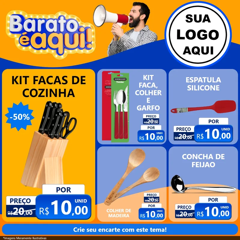 Modelo de Rede Social para Feed Facebook com o tema Barato é aqui para Utilidades Domésticas