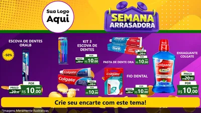 Modelo de TV para TV Horizontal com o tema Semana Arrasadora para Higiene Pessoal