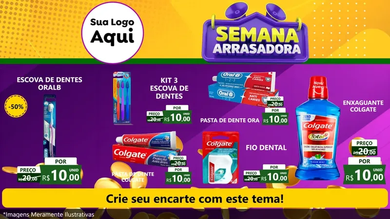 Modelo de TV para TV Horizontal com o tema Semana Arrasadora para Higiene Pessoal