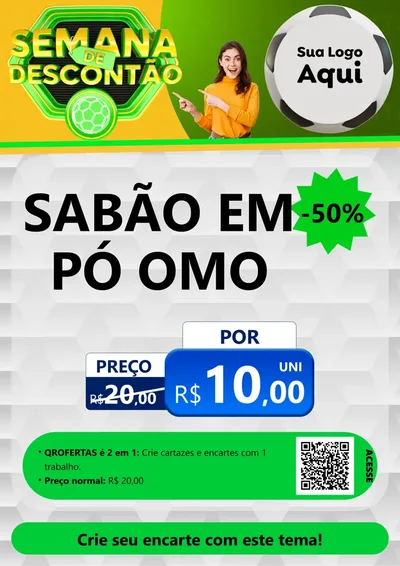 Modelo de Cartaz para Cartaz A4 Vertical com o tema Semana de Descontão - Copa para Produtos de Limpeza