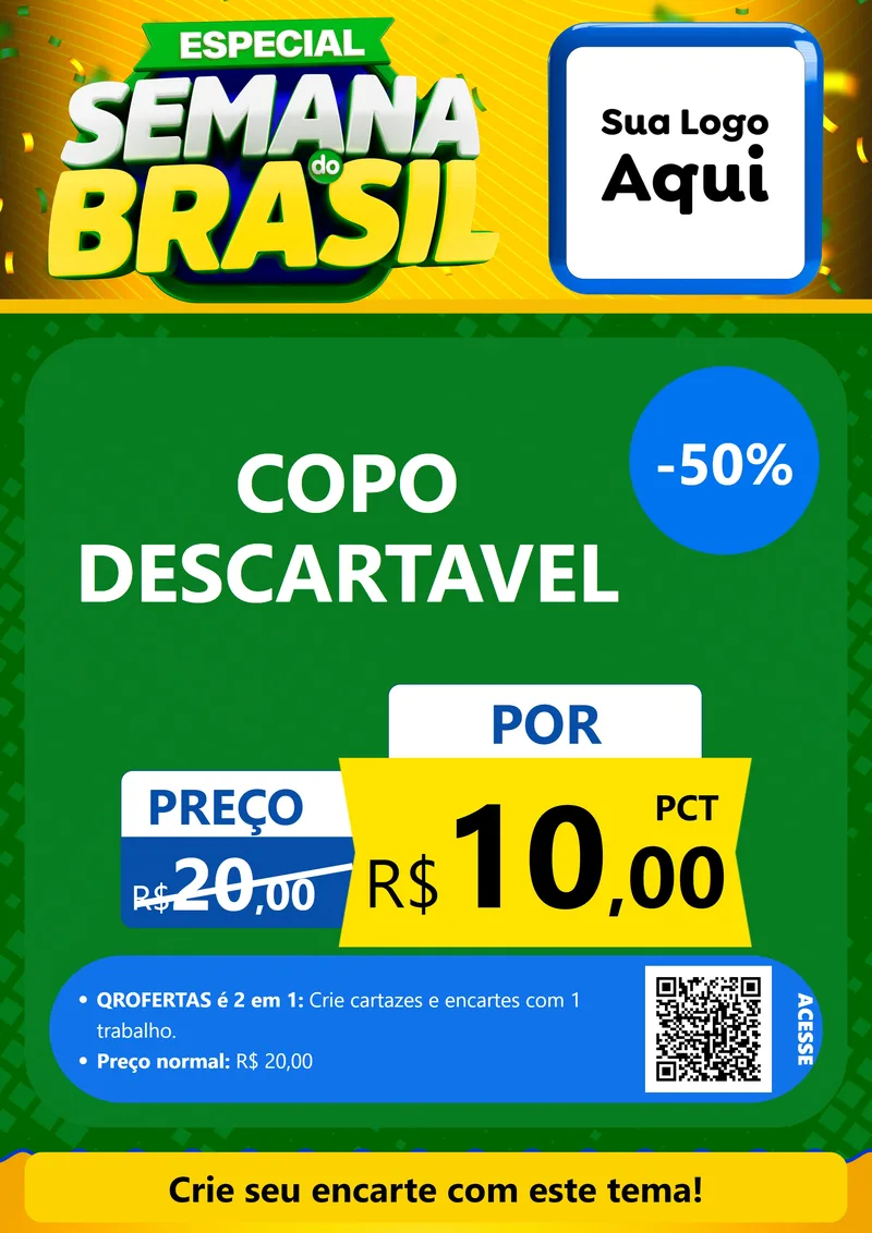 Modelo de Cartaz para Cartaz A4 Vertical com o tema Especial Semana do Brasil para Embalagens