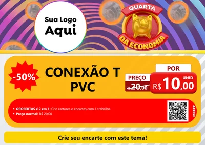 Modelo de Cartaz para Cartaz A4 Horizontal com o tema Quarta da Economia para Tubos e conexões