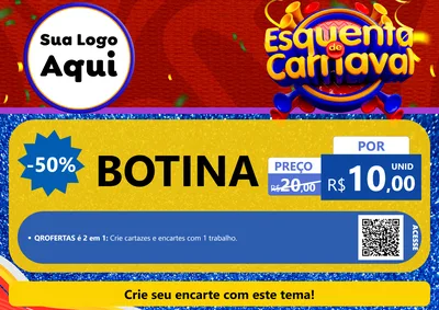 Modelo de Cartaz para Cartaz A4 Horizontal com o tema Esquenta de Carnaval para Agropecuária