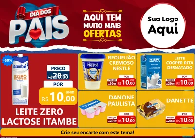Modelo de Encarte para Encarte A4 Horizontal com o tema Dia dos Pais para Frios e Laticínios