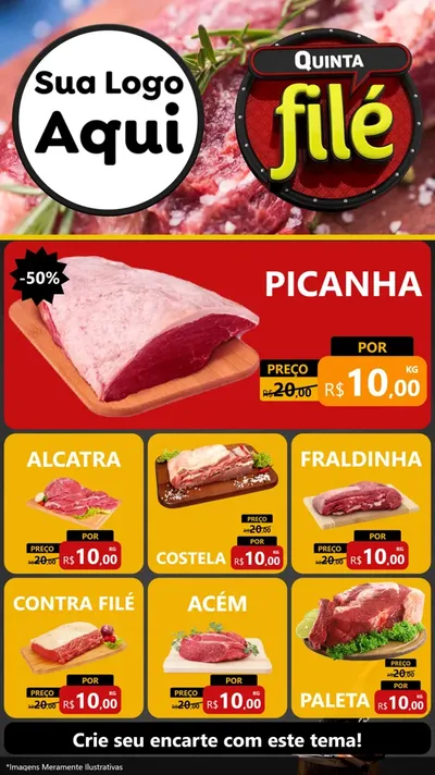 Modelo de Rede Social para Stories com o tema Quinta Filé para Açougue