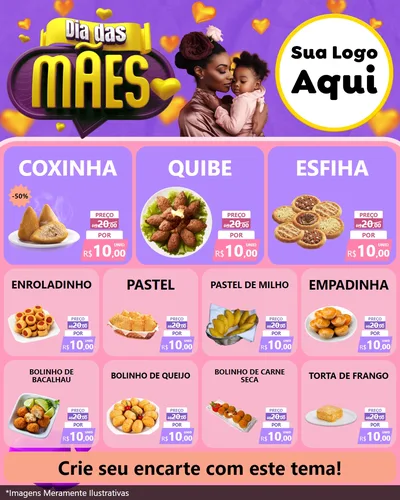 Modelo de Rede Social para Feed Instagram com o tema Dia das Mães para Salgadaria