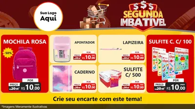 Modelo de TV para TV Horizontal com o tema Segunda Imbatível para Papelaria