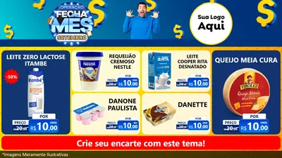 Modelo de TV para TV Horizontal com o tema Operação Fecha Mês Setembro para Frios e Laticínios