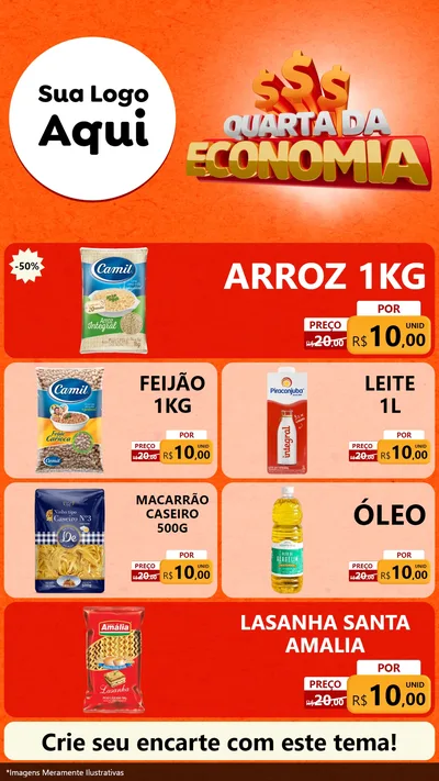 Modelo de TV para TV Vertical com o tema Quarta da Economia para Supermercado