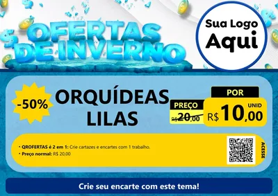 Modelo de Cartaz para Cartaz A4 Horizontal com o tema Ofertas de Inverno para Floricultura e jardim