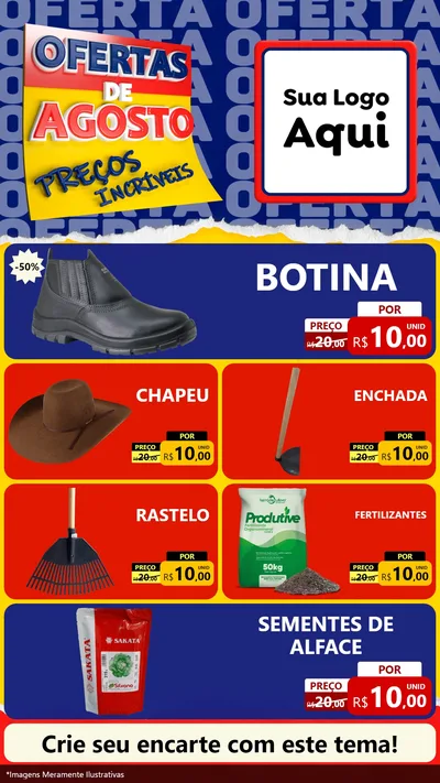 Modelo de TV para TV Vertical com o tema Ofertas de Agosto - Preços Incríveis para Agropecuária