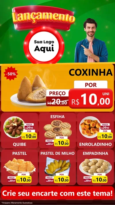 Modelo de Rede Social para Stories com o tema Lançamento para Salgadaria
