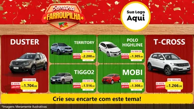 Modelo de TV para TV Horizontal com o tema Semana Farroupilha para Concessionaria de Carros
